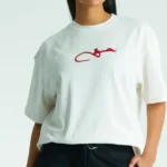 Λευκή muse anatolia unisex oversized μπλούζα μπροστινή όψη