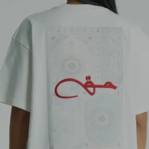 Λευκή muse anatolia unisex oversized μπλούζα πίσω όψη