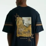 Navy blue muse evolution unisex oversized μπλούζα πίσω όψη