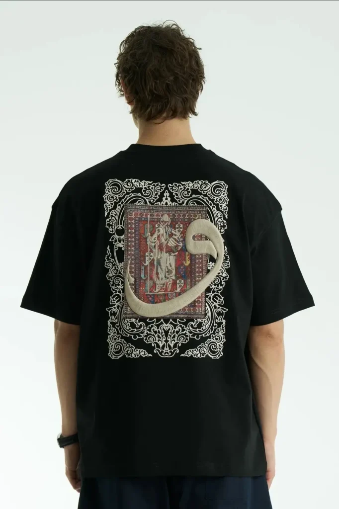 Μαύρο muse heritage unisex oversized μπλούζα πίσω όψη
