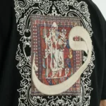 Μαύρο muse heritage unisex oversized μπλούζα πίσω όψη κοντινό