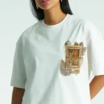 Λευκή muse heritage unisex oversized μπλούζα μπροστινή όψη