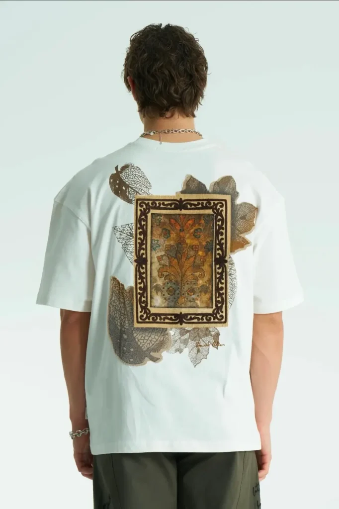 Λευκή muse heritage unisex oversized μπλούζα πίσω όψη