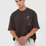 Μαύρο muse phoenix unisex oversized μπλούζα μπροστινή όψη