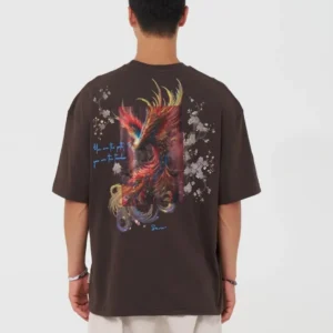 Μαύρο muse phoenix unisex oversized μπλούζα πίσω όψη