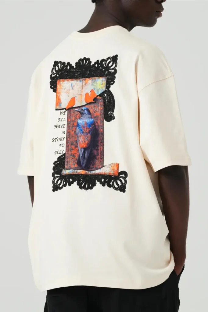Ecru muse storyteller unisex oversized μπλούζα πίσω όψη