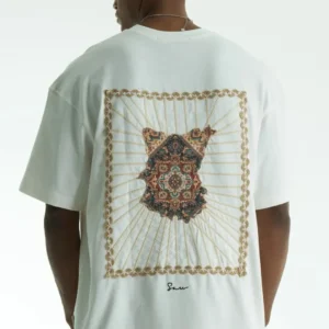 Λευκή muse tapestry unisex oversized μπλούζα πίσω όψη