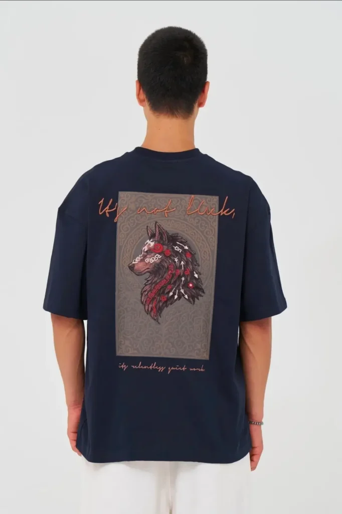 Navy muse wild spirit unisex oversized μπλούζα πίσω όψη