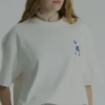 Λευκή muse wildflower unisex oversized μπλούζα μπροστινή όψη