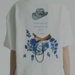 Λευκή muse wildflower unisex oversized μπλούζα πίσω όψη