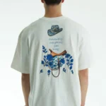 Λευκή muse wildflower unisex oversized μπλούζα πίσω όψη