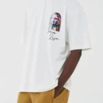 Λευκό muse mona vision unisex oversized μπλούζα μπροστινή όψη